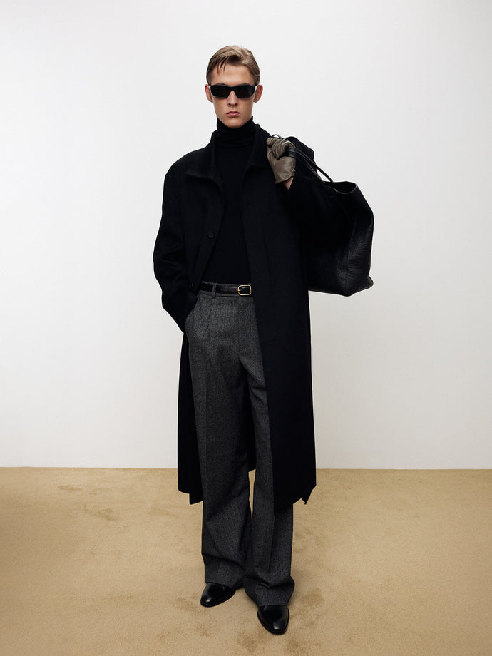 Tonywack - Hand-Made Wool Cashmere Stand-Collar Coat (Black) product image 1 | TRAB K-Fashion Australia