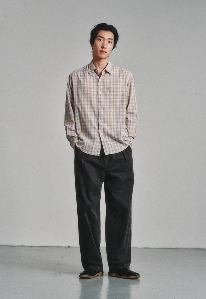 Art if acts - French Check Shirt (Cliff/Blue) product image 1 | TRAB K-Fashion Australia