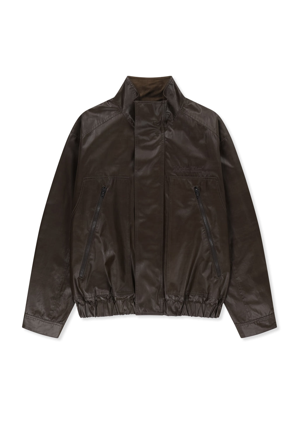 Matin Kim - Waxed High Neck Jumper (Brown) product image 2 | TRAB K-Fashion Australia