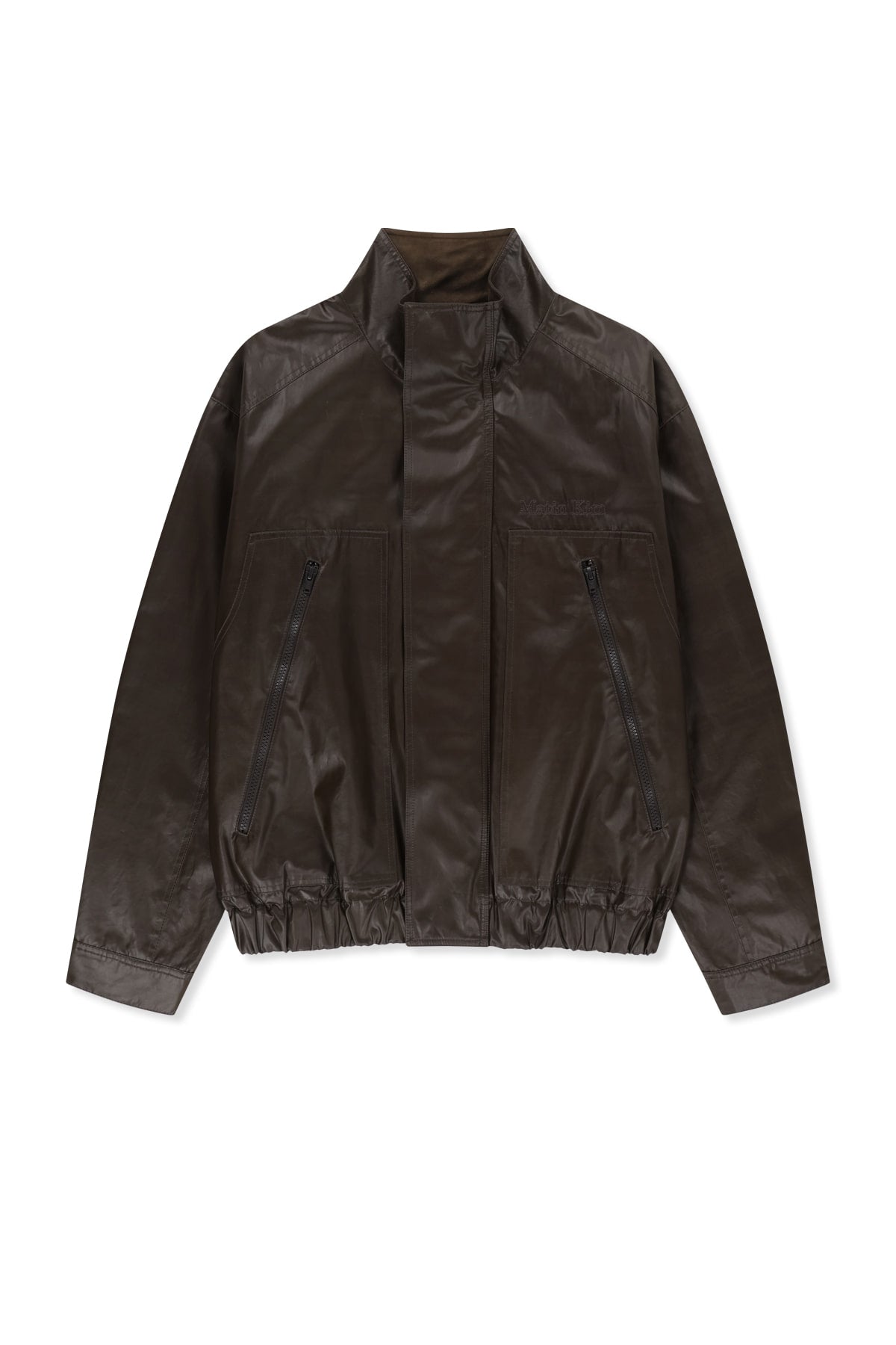 Matin Kim - Waxed High Neck Jumper (Brown) product image 2 | TRAB K-Fashion Australia