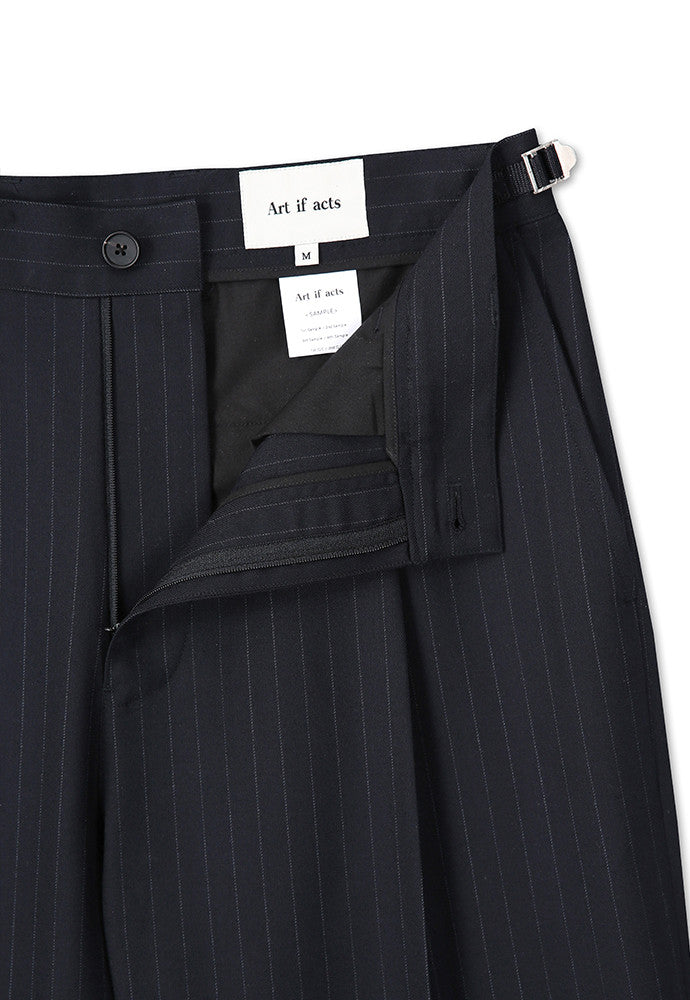 Art if acts - Wool One Tuck Trousers (Navy Stripe) product image 10 | TRAB K-Fashion Australia