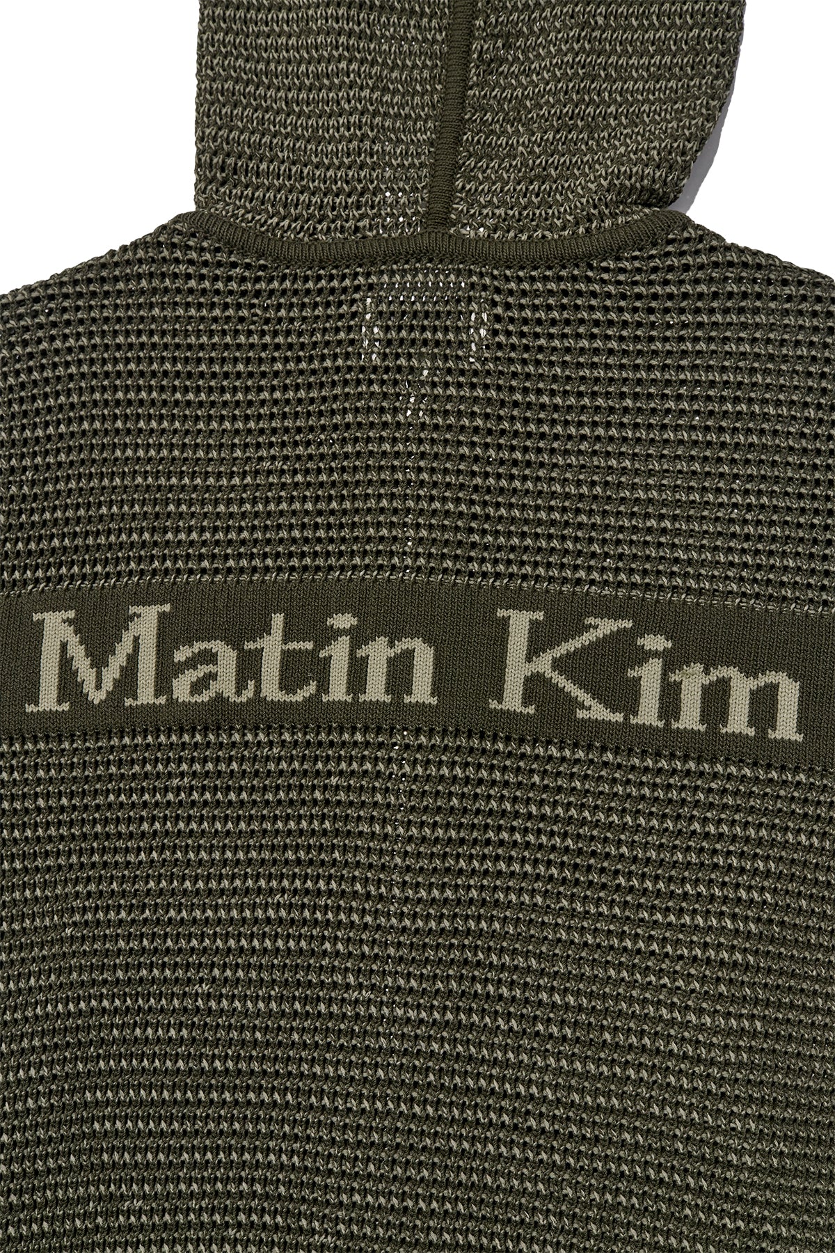 Matin Kim - Two Tone Mesh Knit Hoody Zip Up (Khaki) product image 5 | TRAB K-Fashion Australia