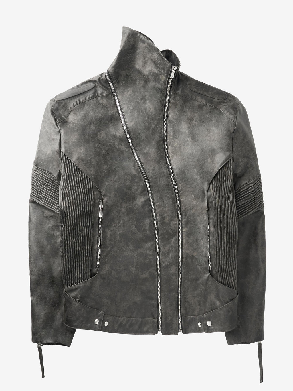 Juntae Kim - Asymmetrical Embossing Leather Jacket product image 1 | TRAB K-Fashion Australia