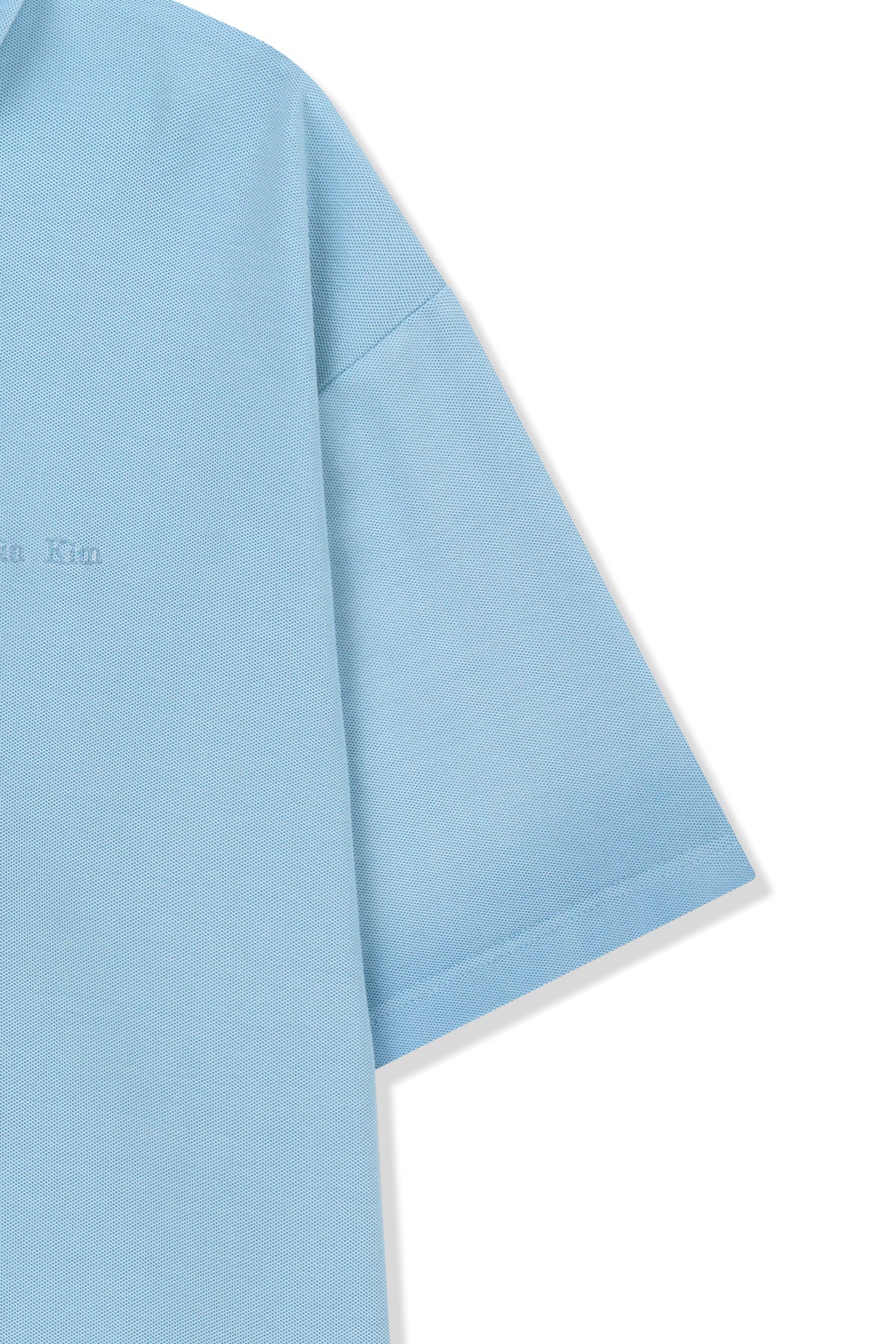 Matin Kim - Small Logo Washed Pique Top (Blue) product image 5 | TRAB K-Fashion Australia