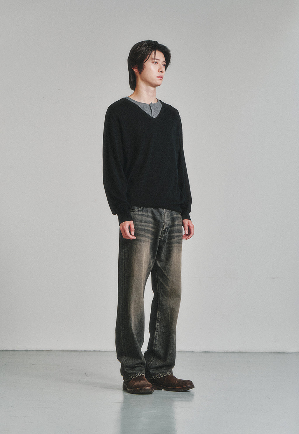 Art if acts - Union Henley (Black/Grey) product image 2 | TRAB K-Fashion Australia