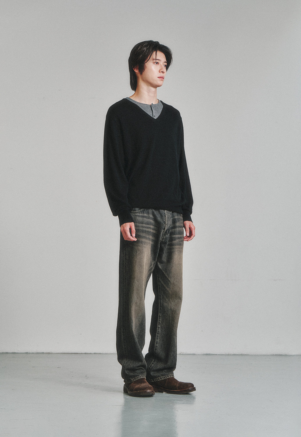 Art if acts - Union Henley (Black/Grey) product image 2 | TRAB K-Fashion Australia
