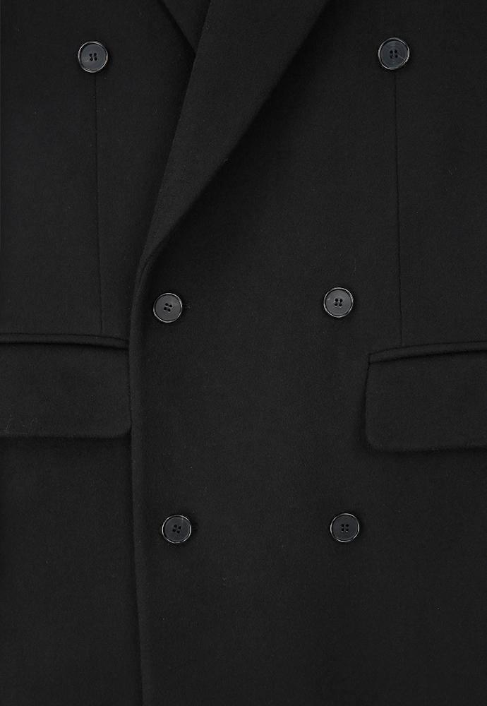 Art if acts - Leather Collar Double-Breasted Coat (Black) product image 12 | TRAB K-Fashion Australia