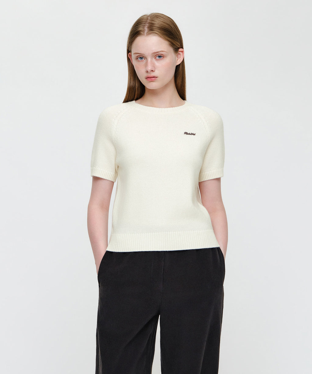 Marithe & Francois Girbaud - Small Classic Logo Nordic Cardigan Set Up (Ivory) product image 6 | TRAB K-Fashion Australia