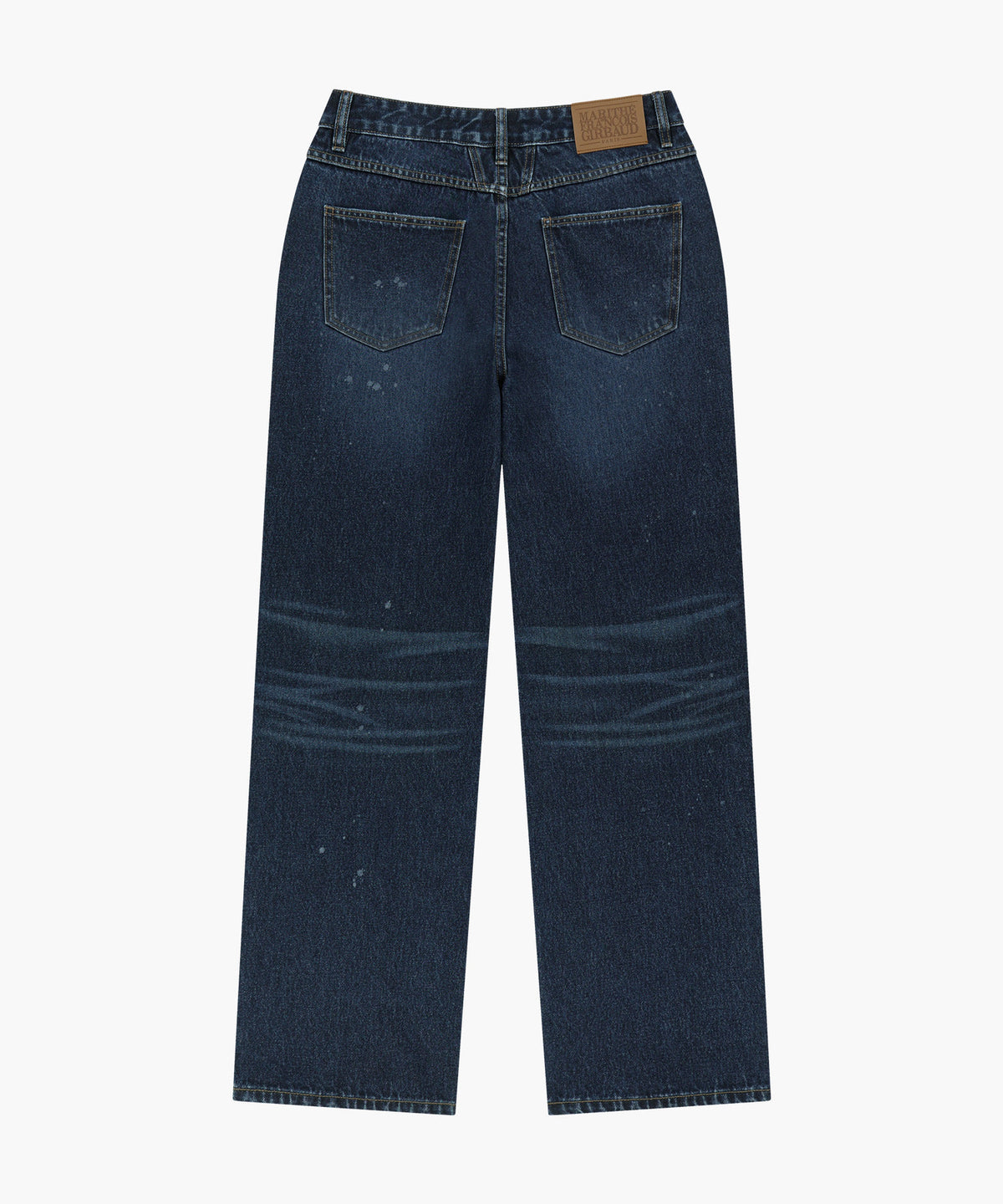 Marithe & Francois Girbaud - Semi-wide Painted Washed Denim Pants (Dark Blue) product image 2 | TRAB K-Fashion Australia