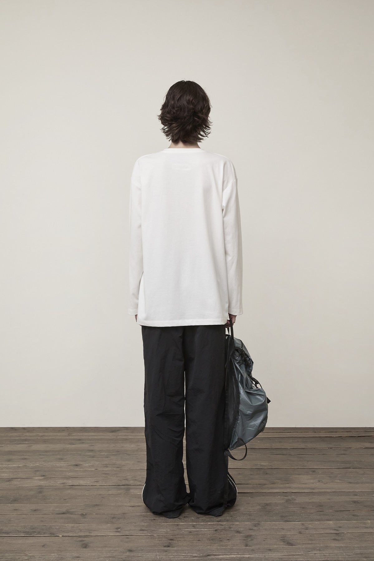 Matin Kim - Side Logo Wide Track Pants (Black) product image 8 | TRAB K-Fashion Australia
