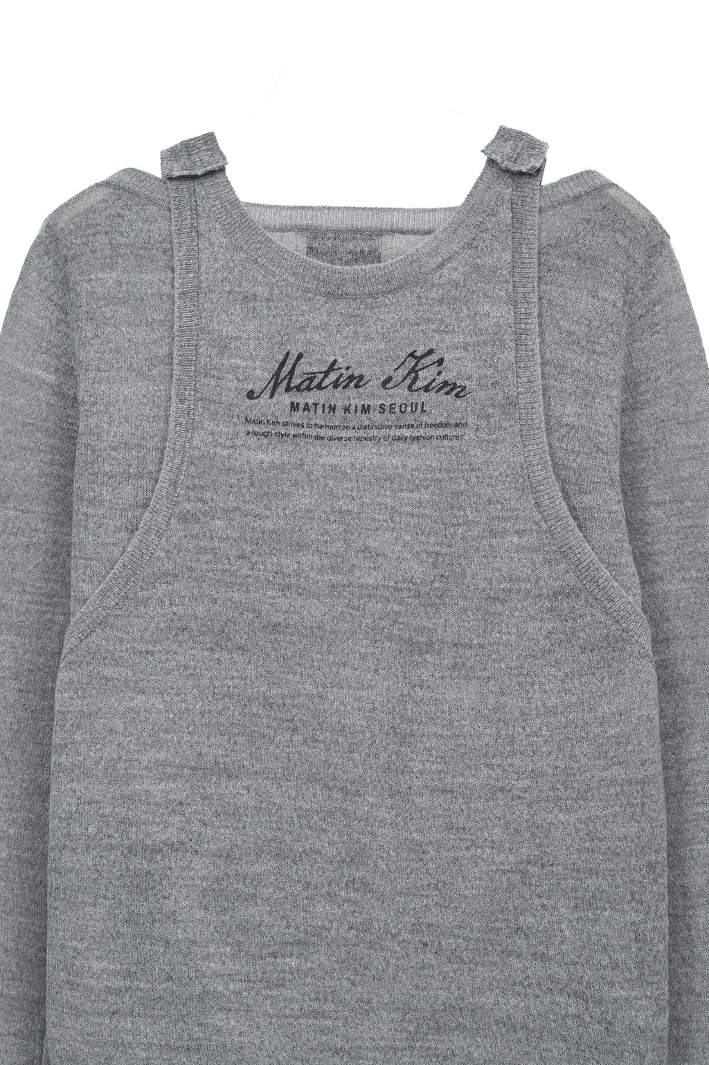 Matin Kim - Mohair Layered Knit Pullover (Light Grey) product image 10 | TRAB K-Fashion Australia