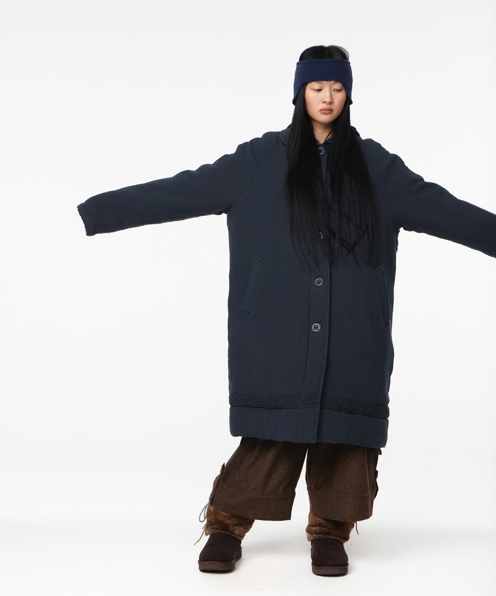 Coyseio - Soft Stitch Padded Coat (Blue Charcoal) product image 3 | TRAB K-Fashion Australia