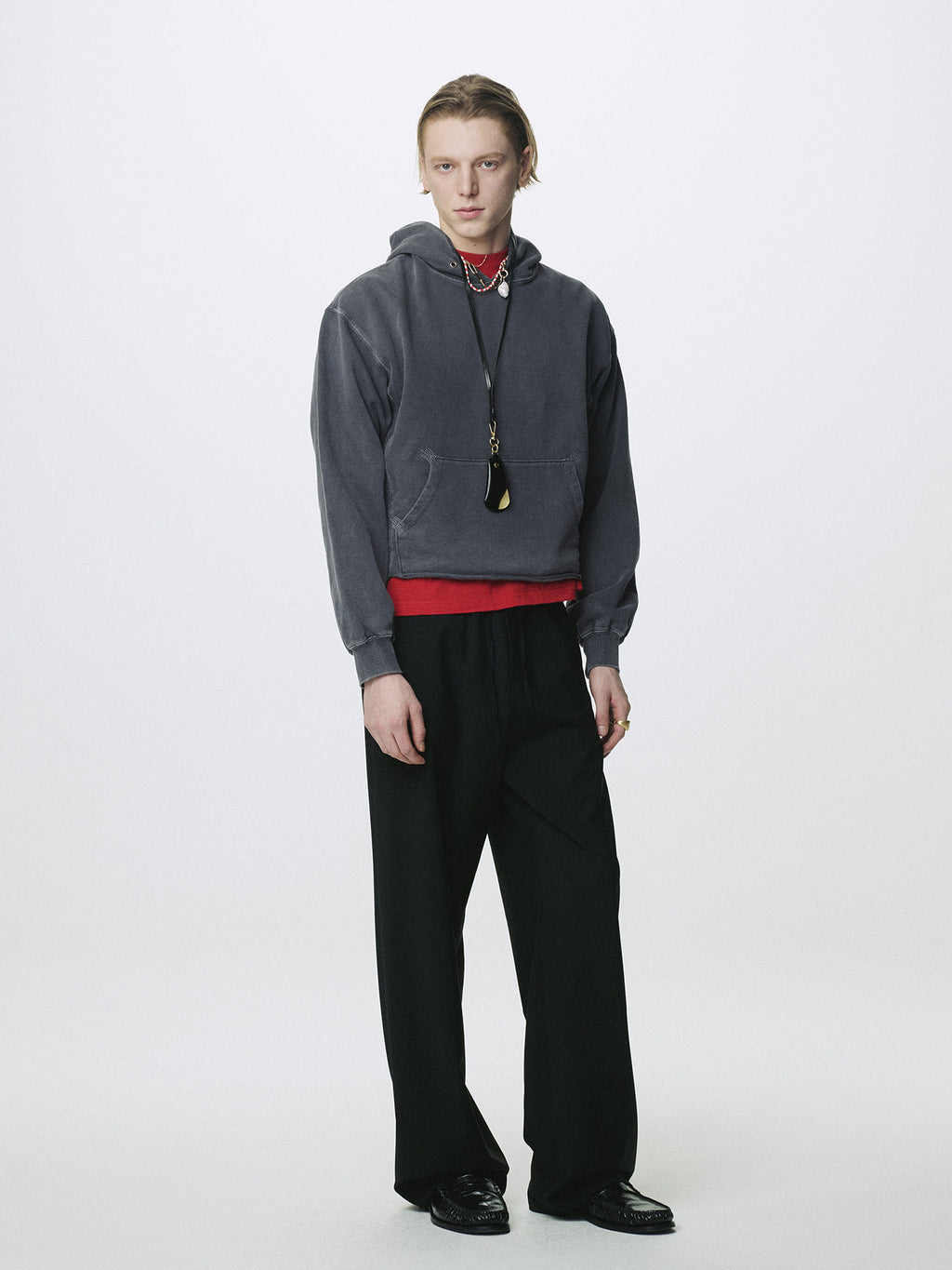 Tonywack - Garment Dyed Raw Edge Hoodie (Faded Ink) product image 4 | TRAB K-Fashion Australia