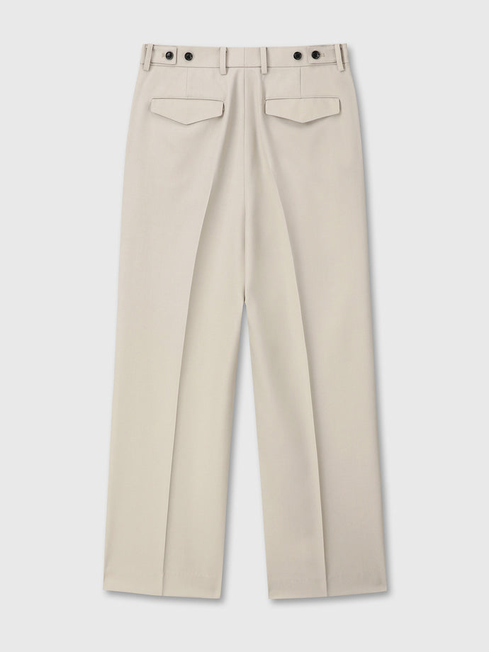Tonywack - Wool Twill Pleated Tailored Trousers (Ivory) product image 10 | TRAB K-Fashion Australia