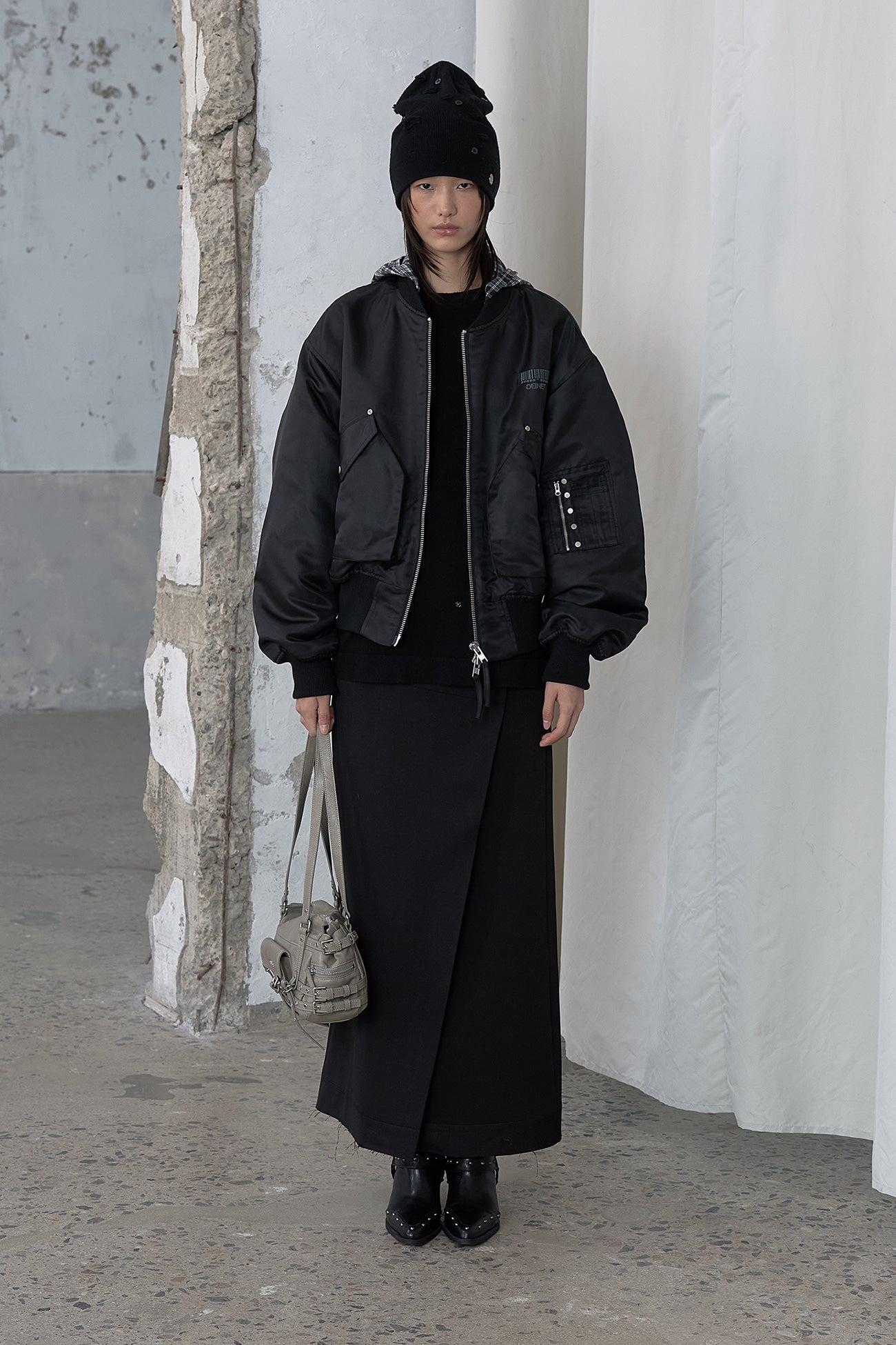 Deinet - Stud Check Point Ma1 Jumper (Black) product image 1 | TRAB K-Fashion Australia