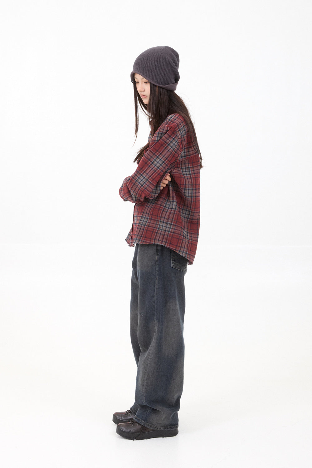 Hatchingroom - Regular Shirt Check (Dusty Red) product image 7 | TRAB K-Fashion Australia