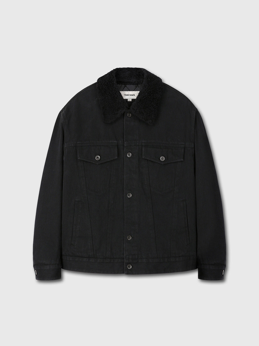 Tonywack - Wool Shearling Collar Denim Jacket (Washed Black) product image 12 | TRAB K-Fashion Australia
