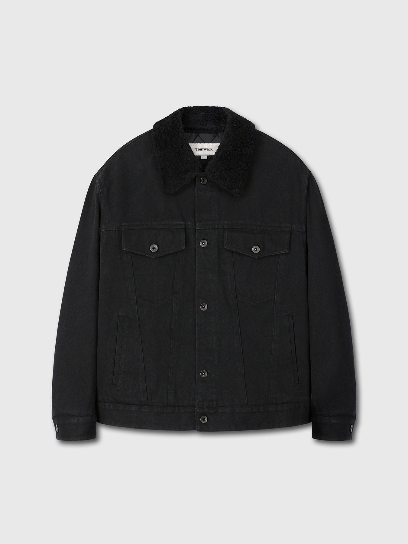 Tonywack - Wool Shearling Collar Denim Jacket (Washed Black) product image 12 | TRAB K-Fashion Australia