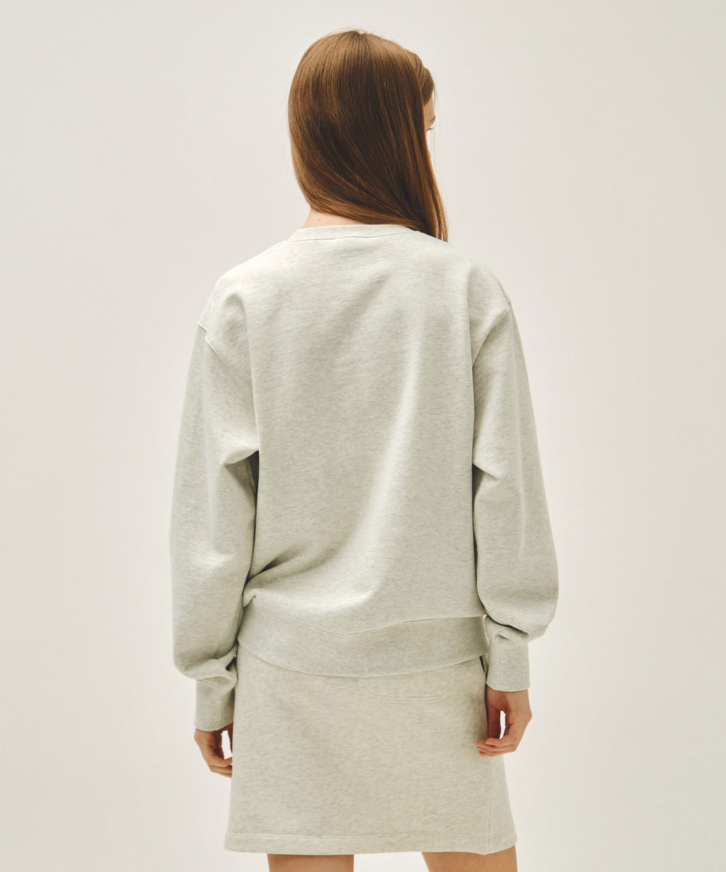 Marithe & Francois Girbaud - Classic Logo Embroidery Sweatshirt (Oatmeal) product image 3 | TRAB K-Fashion Australia