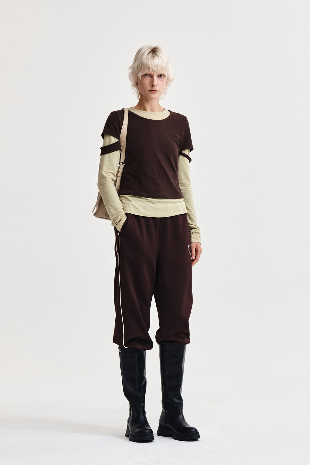 Matin Kim - Layered Point Slim Top (Brown) product image 10 | TRAB K-Fashion Australia