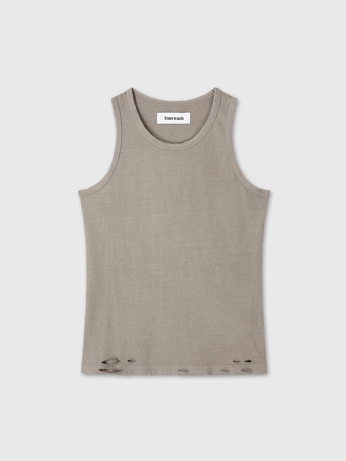Tonywack - Hand-Distressed Regural Tank Top (Pale Olive) product image 7 | TRAB K-Fashion Australia