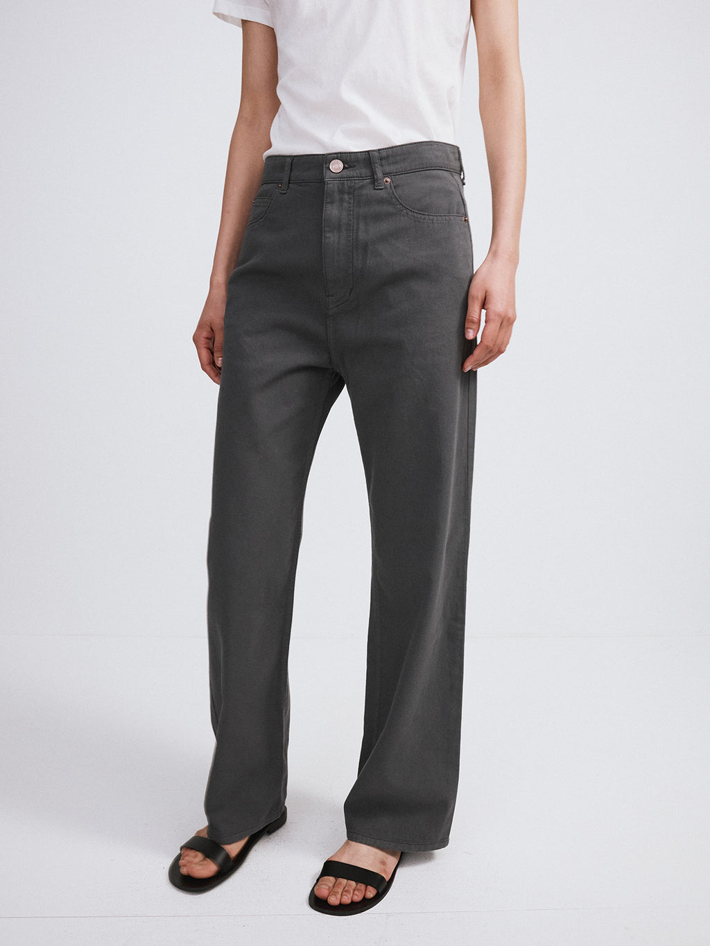 Recto - Loose Fit Washed Cotton Pants (Charcoal Grey) product image 3 | TRAB K-Fashion Australia