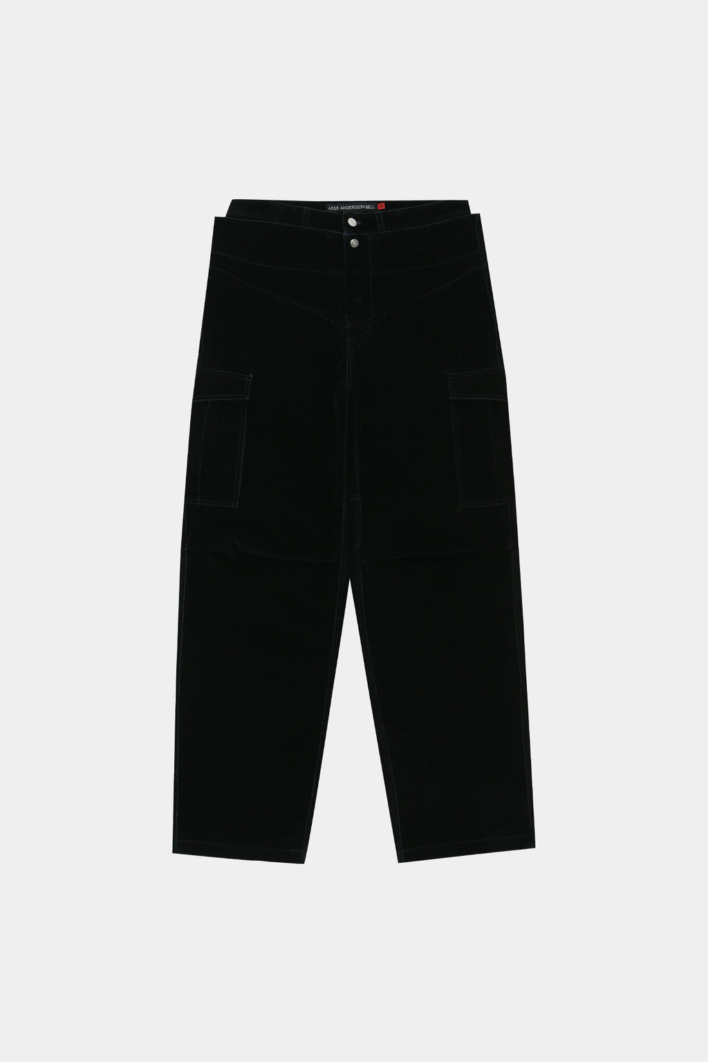 Andersson Bell - Flock Velvet Double Waist Wide-Leg Jeans (black) (Black) product image 13 | TRAB K-Fashion Australia