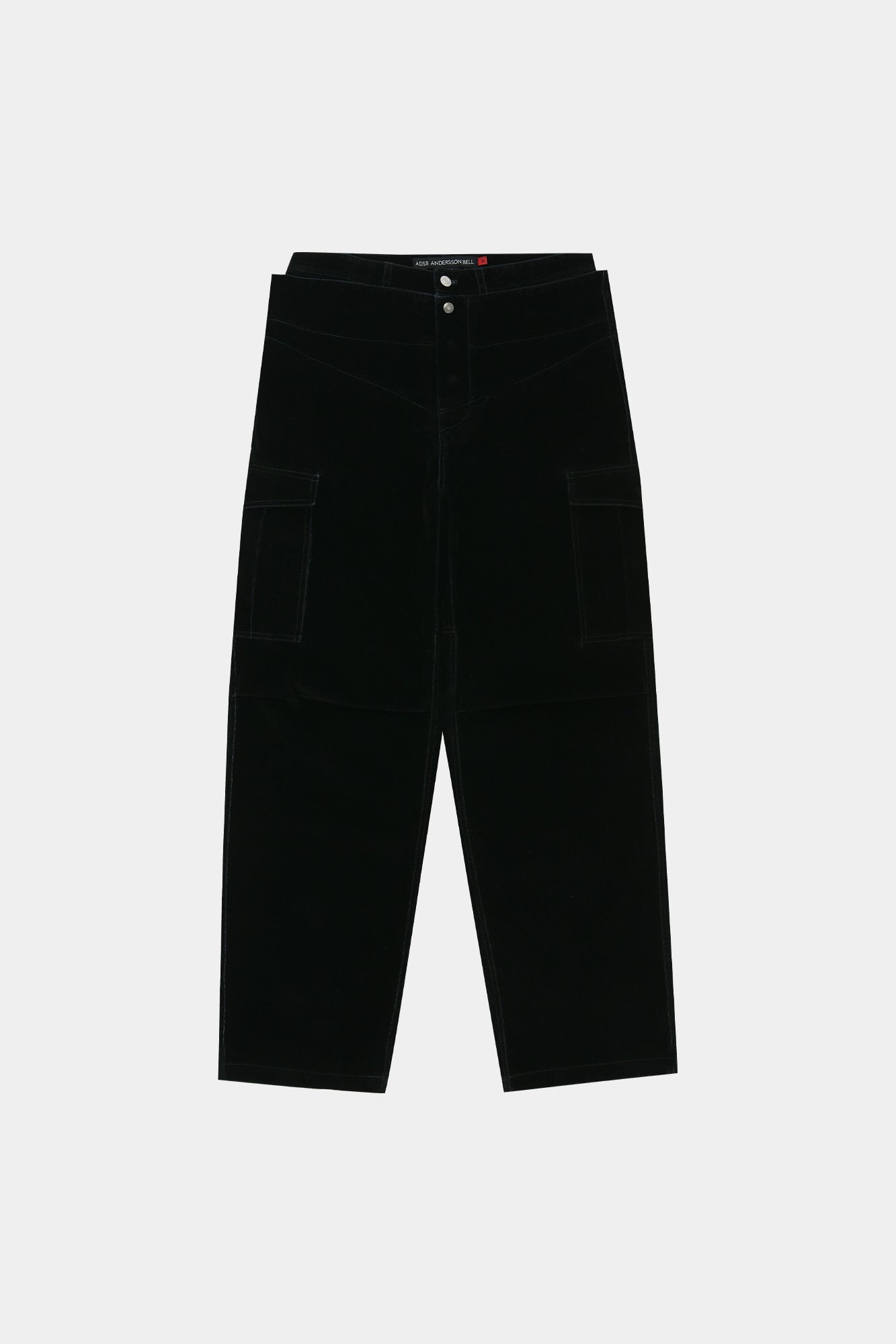 Andersson Bell - Flock Velvet Double Waist Wide-Leg Jeans (black) (Black) product image 13 | TRAB K-Fashion Australia
