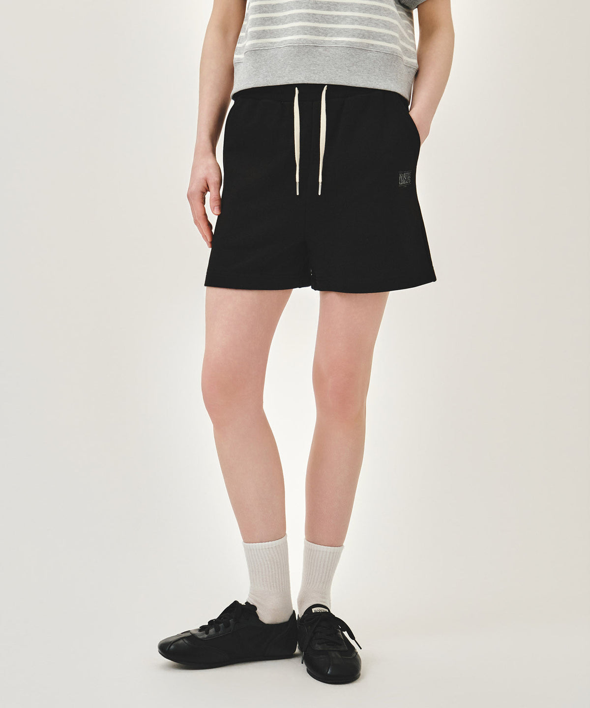 Marithe & Francois Girbaud - Vintage Classic Logo Sweat Shorts (Black) product image 1 | TRAB K-Fashion Australia