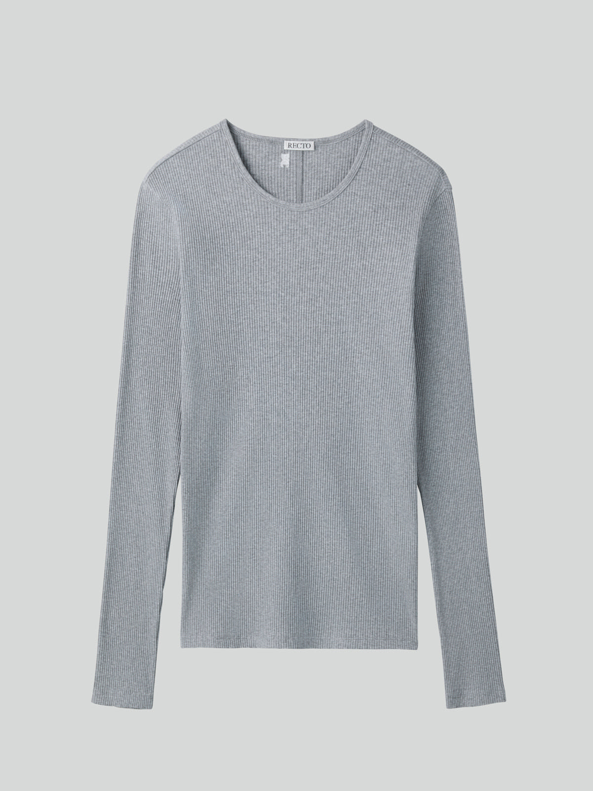 Recto - Ribbed Jersey Long-Sleeve Top (Melange Grey) product image 4 | TRAB K-Fashion Australia