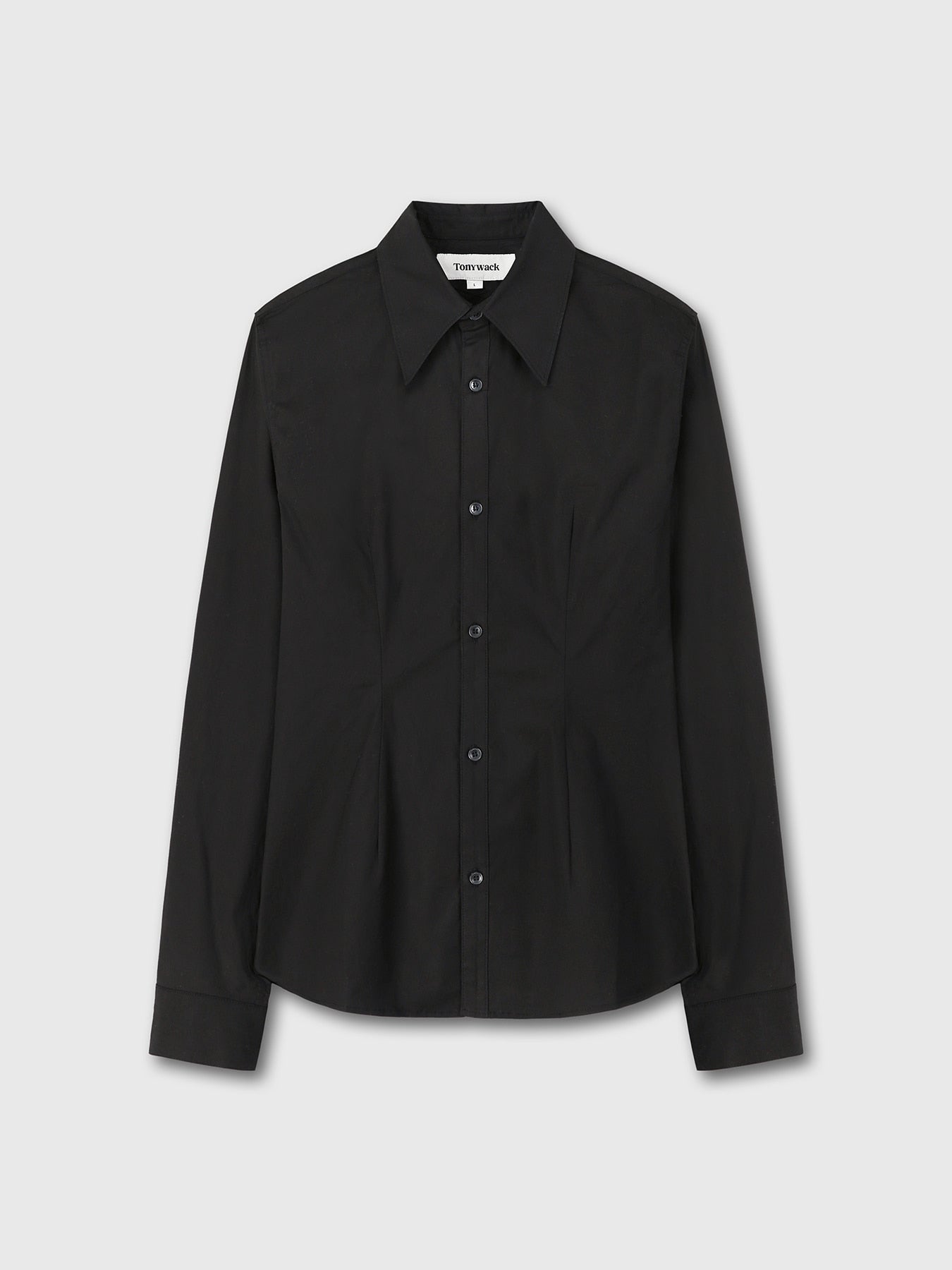 Tonywack - Elasticated Cotton Slim-Fit Shirt (Black) product image 6 | TRAB K-Fashion Australia