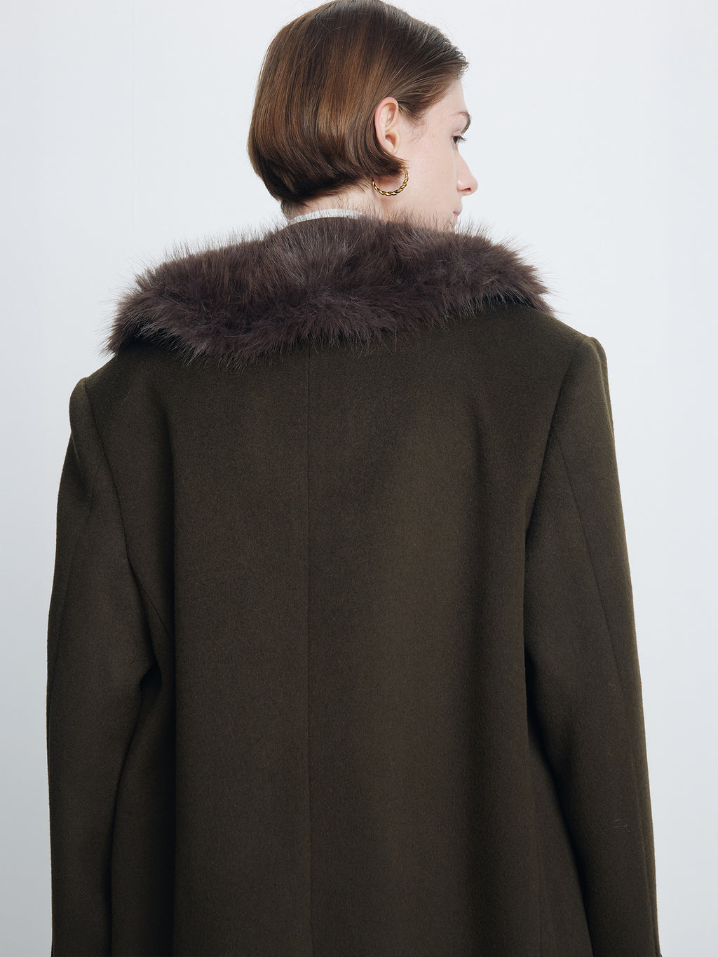 Tonywack - Wool Tailored Double-Breasted Maxi Coat (Khaki Dark Brown) product image 6 | TRAB K-Fashion Australia
