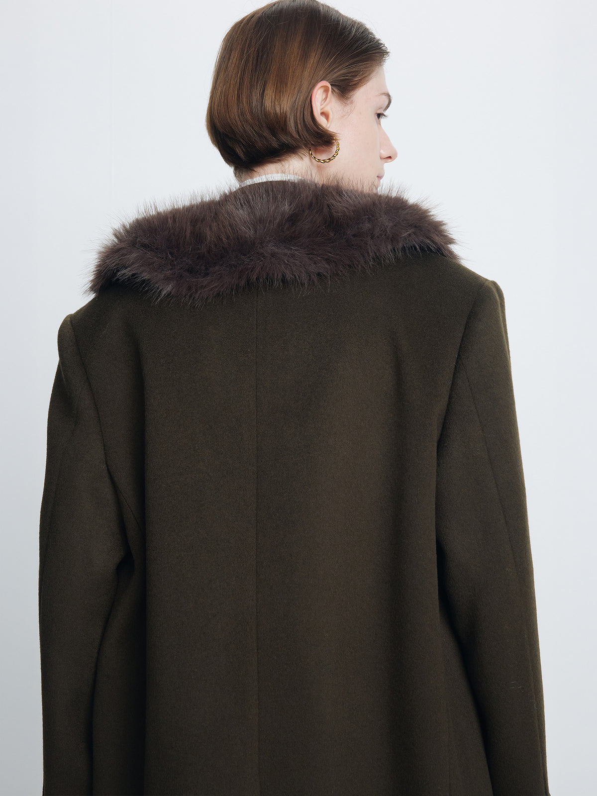 Tonywack - Wool Tailored Double-Breasted Maxi Coat (Khaki Dark Brown) product image 6 | TRAB K-Fashion Australia