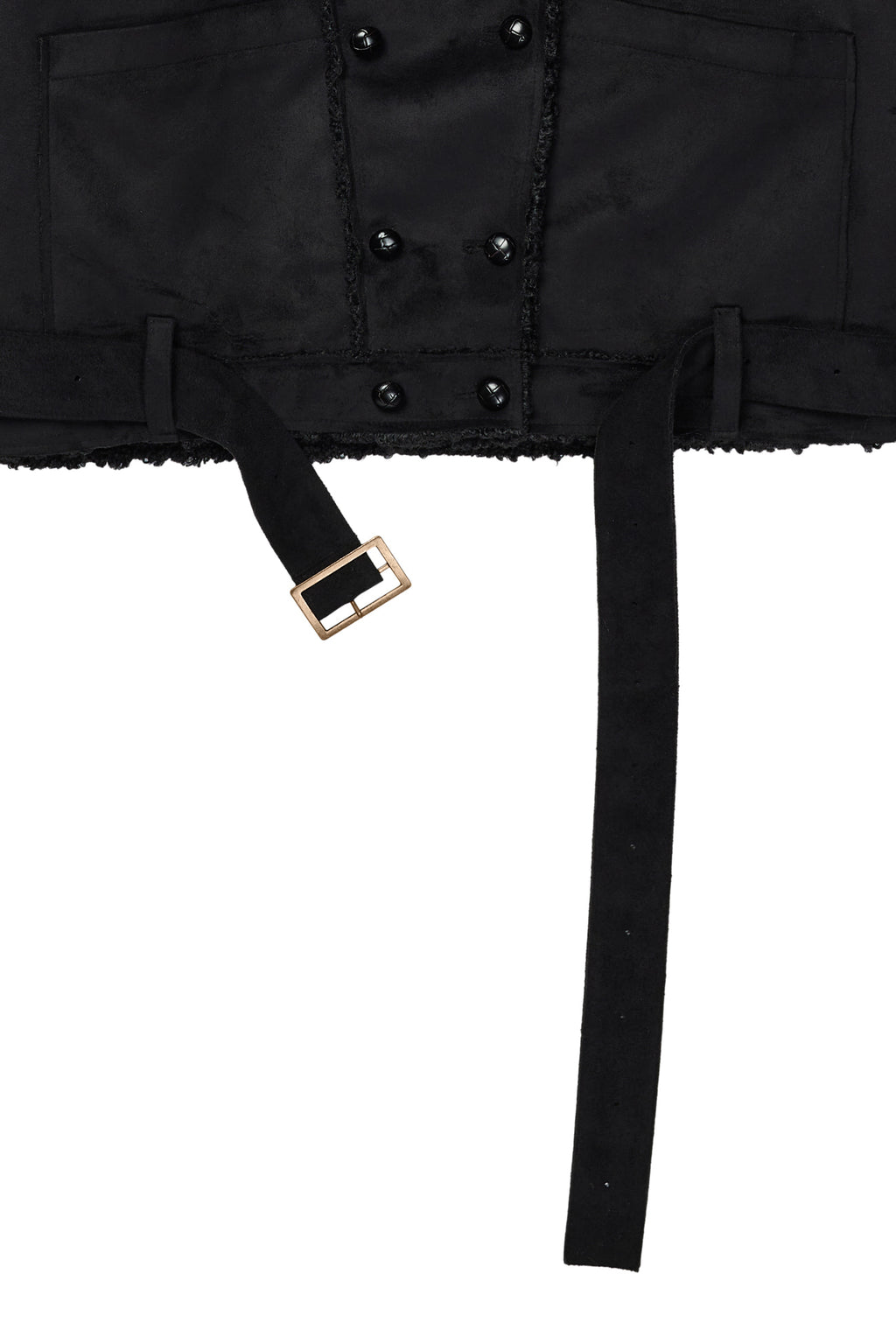 Deinet - Button Up Belted Shearling Jacket (Black) product image 20 | TRAB K-Fashion Australia