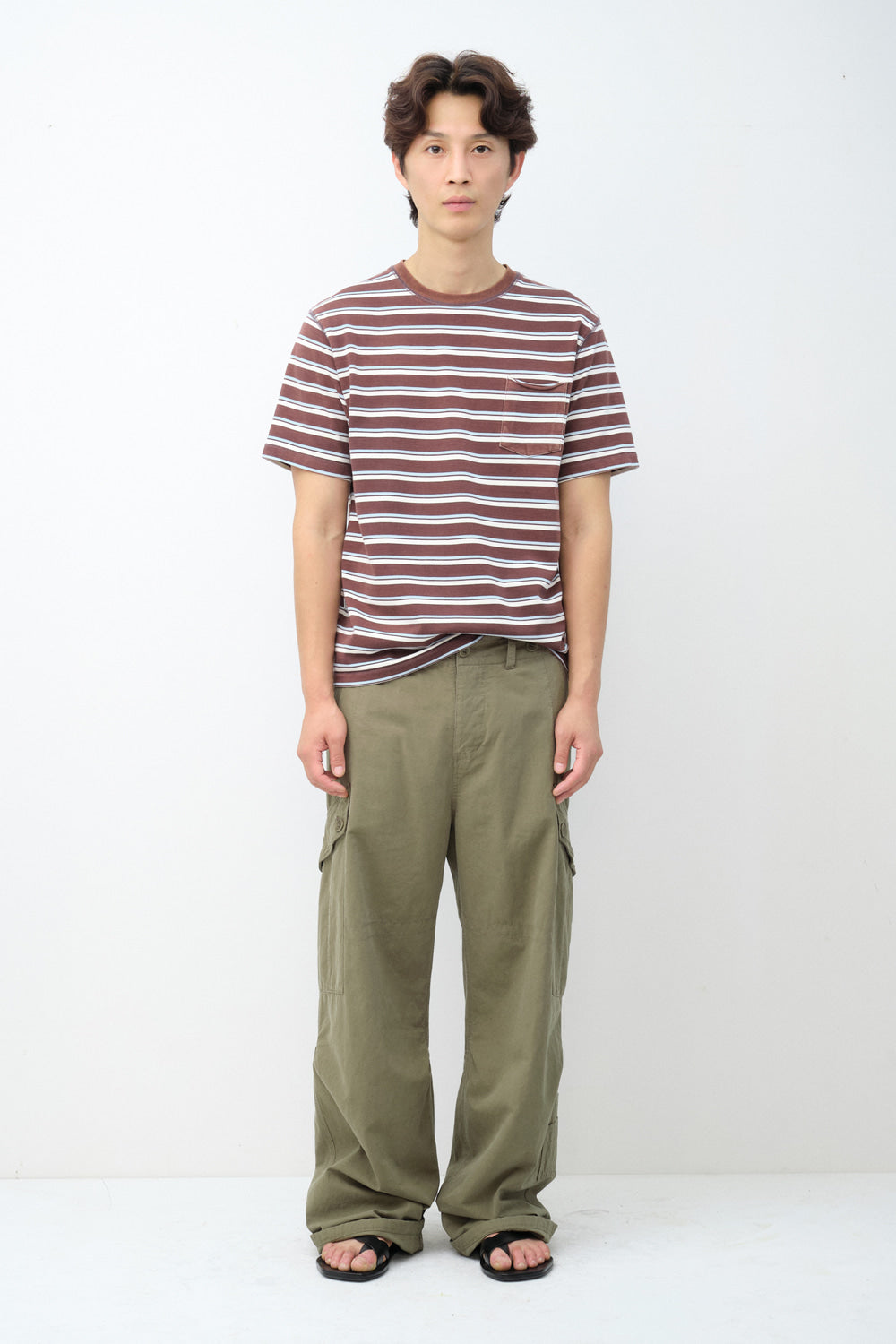 Hatchingroom - Bleached Stripe Tee (Brown) product image 4 | TRAB K-Fashion Australia