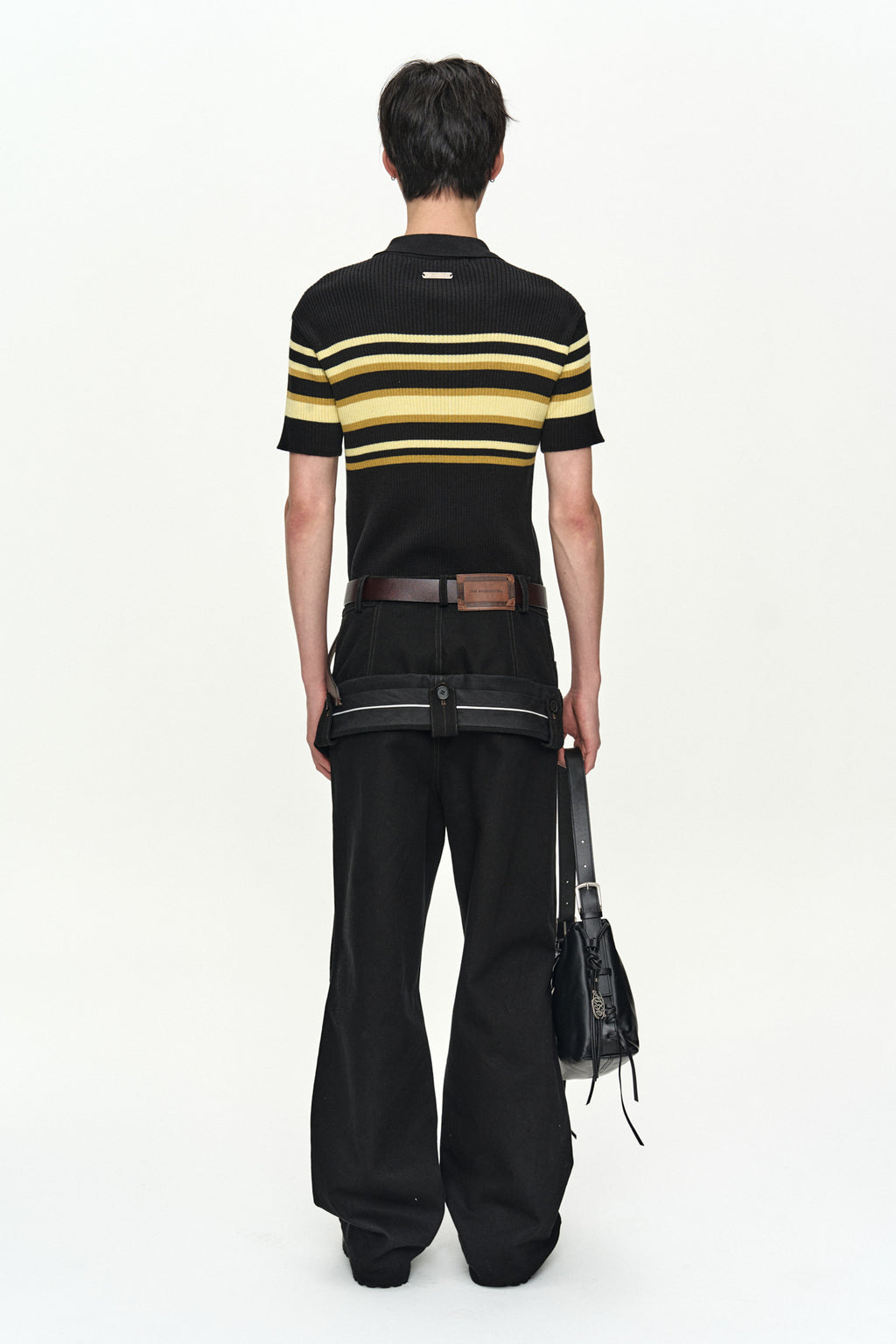 Andersson Bell - Pitt Stripe Polo Sweater (Black/Lemon) product image 4 | TRAB K-Fashion Australia