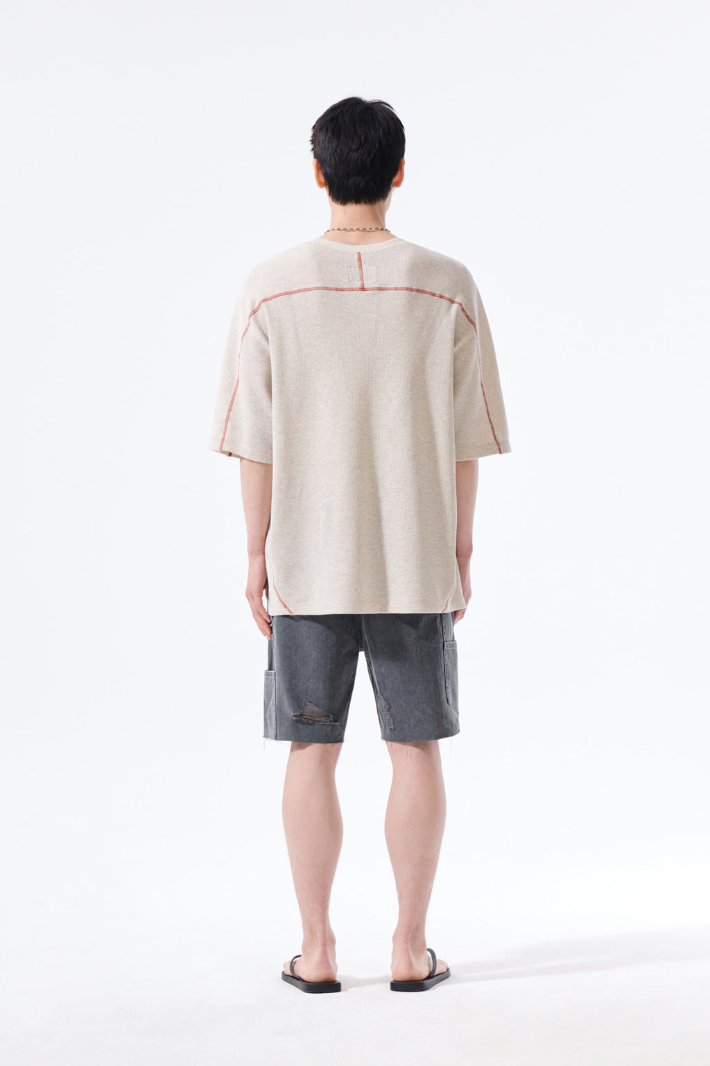 Matin Kim - Matin Kim Logo Waffle Top (Light Beige) product image 7 | TRAB K-Fashion Australia