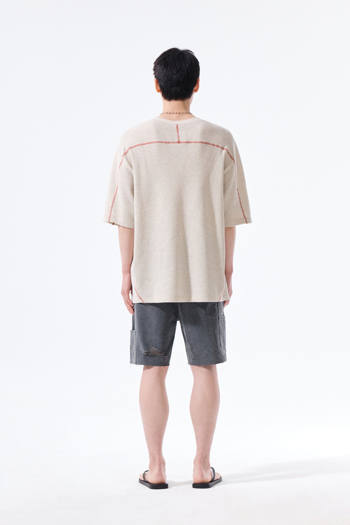 Matin Kim - Matin Kim Logo Waffle Top (Light Beige) product image 7 | TRAB K-Fashion Australia