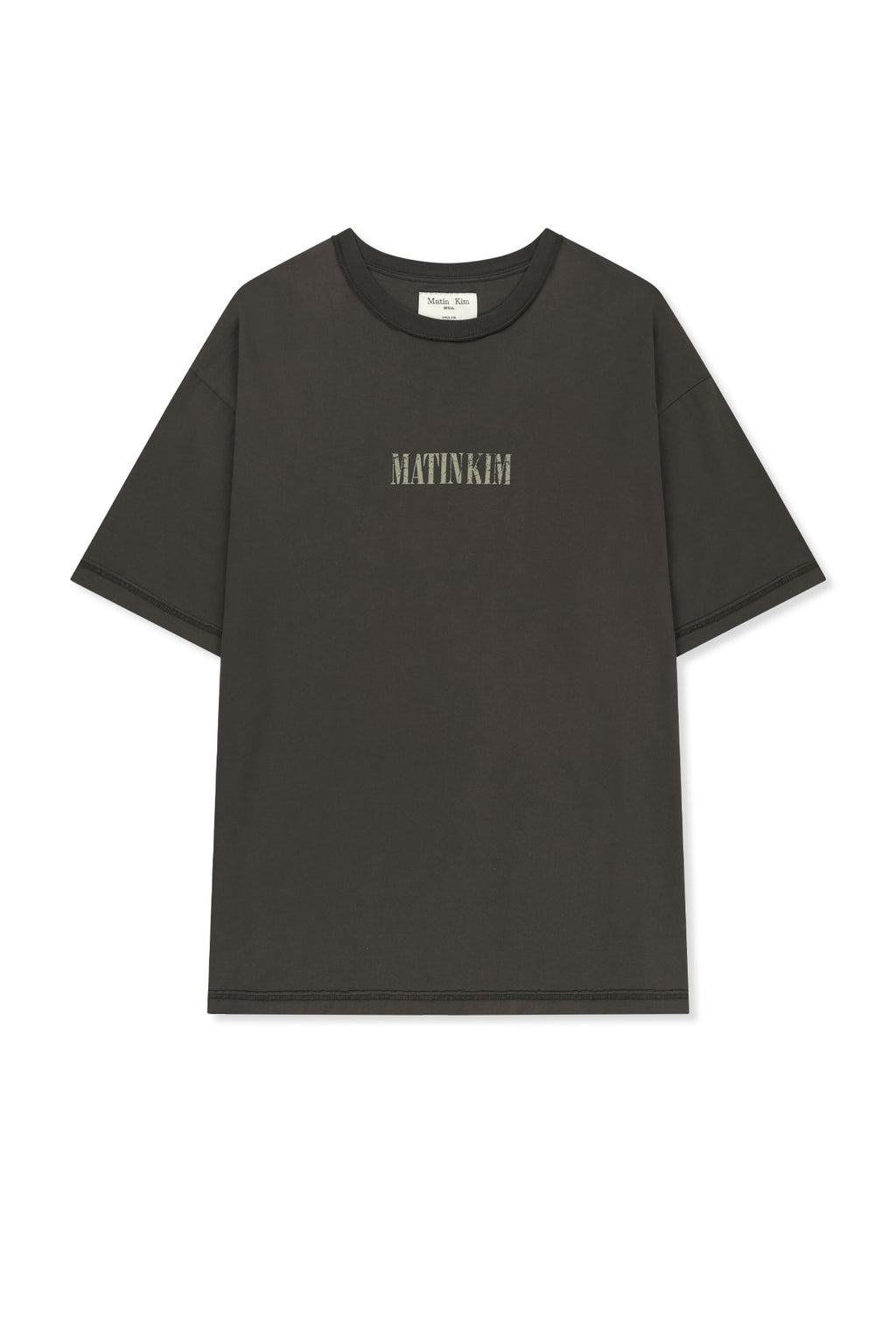 Matin Kim - Vintage Lettering Graffiti Top (Charcoal) product image 1 | TRAB K-Fashion Australia