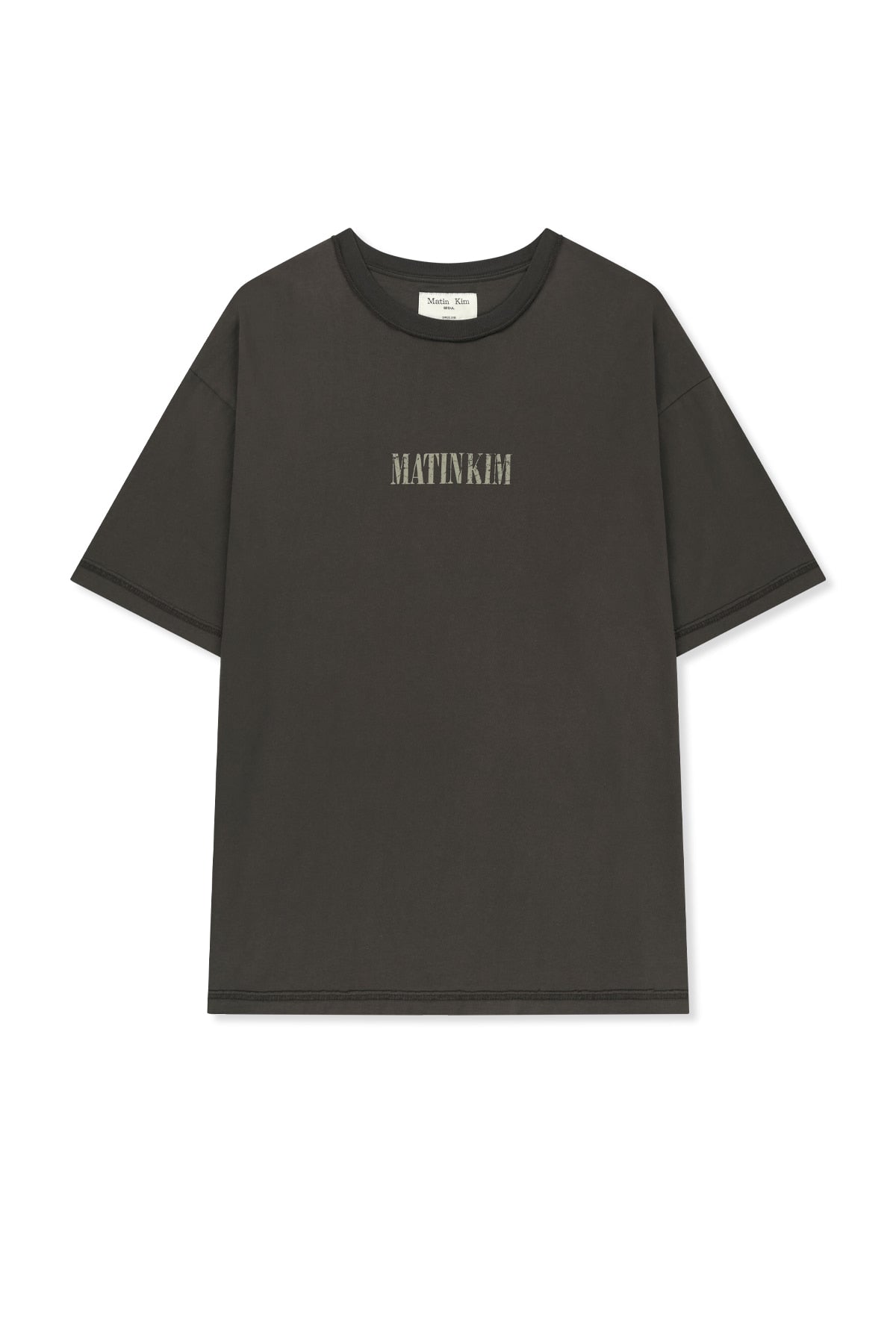 Matin Kim - Vintage Lettering Graffiti Top (Charcoal) product image 1 | TRAB K-Fashion Australia