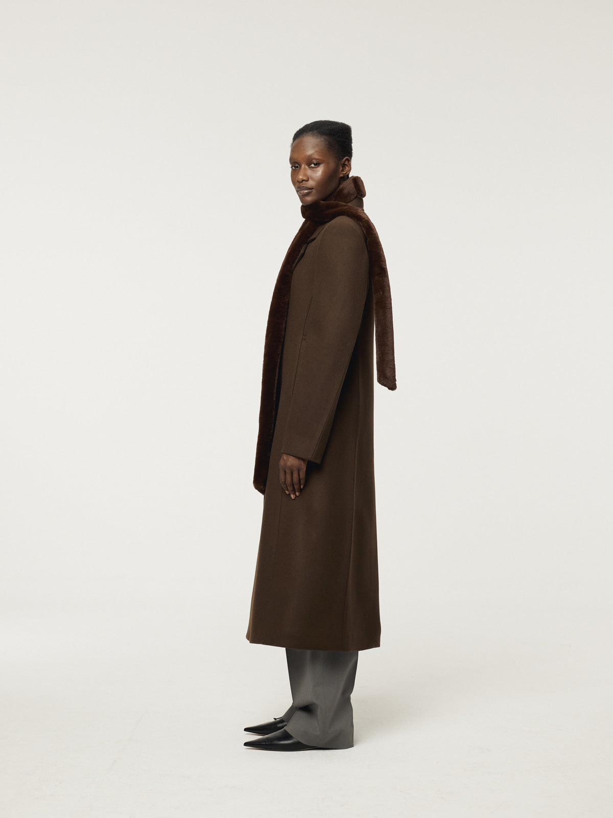 Recto - Slim Fit Long Coat (Vintage Brown) product image 3 | TRAB K-Fashion Australia