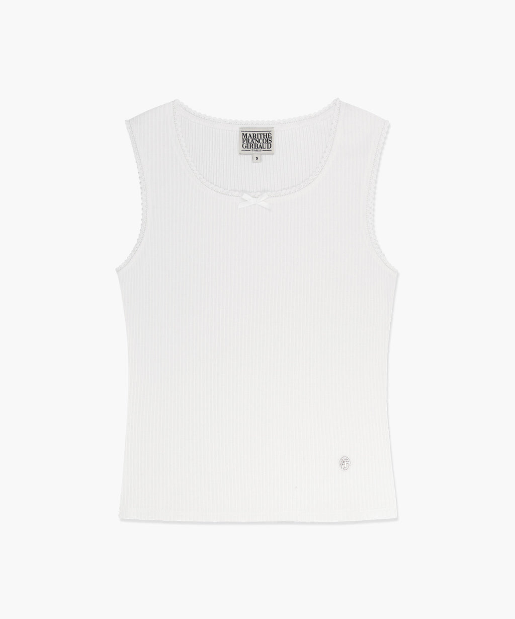 Marithe & Francois Girbaud - Lace Detail Sleeveless (White) product image 6 | TRAB K-Fashion Australia
