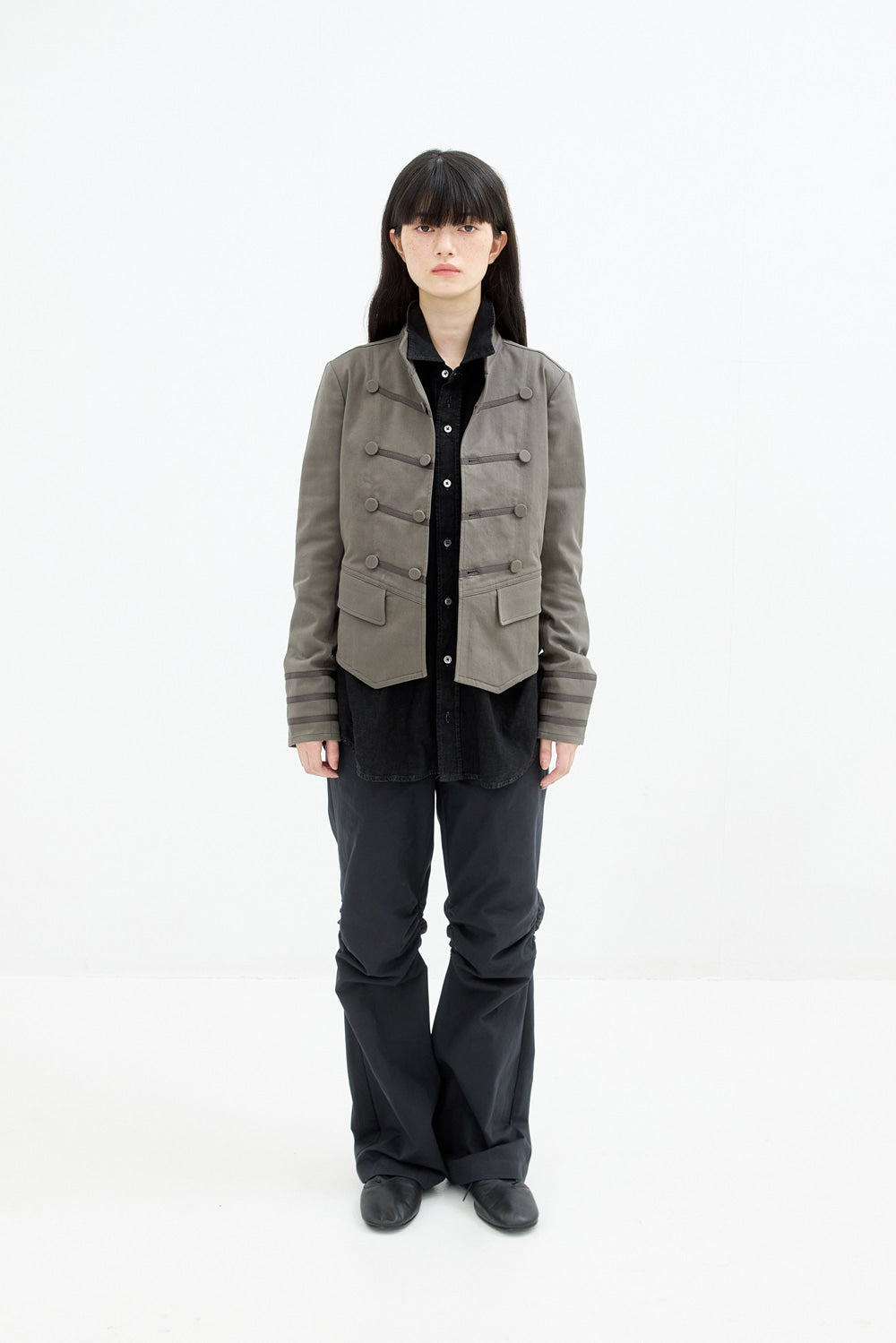 Hatchingroom - Ripple Trousers Herringbone Ink (Black) product image 13 | TRAB K-Fashion Australia