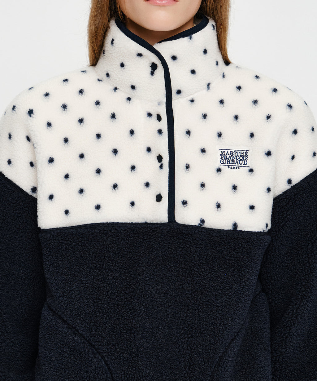Marithe & Francois Girbaud - Doodle Classic Logo Dumble Fleece Anorak (Ivory) product image 4 | TRAB K-Fashion Australia