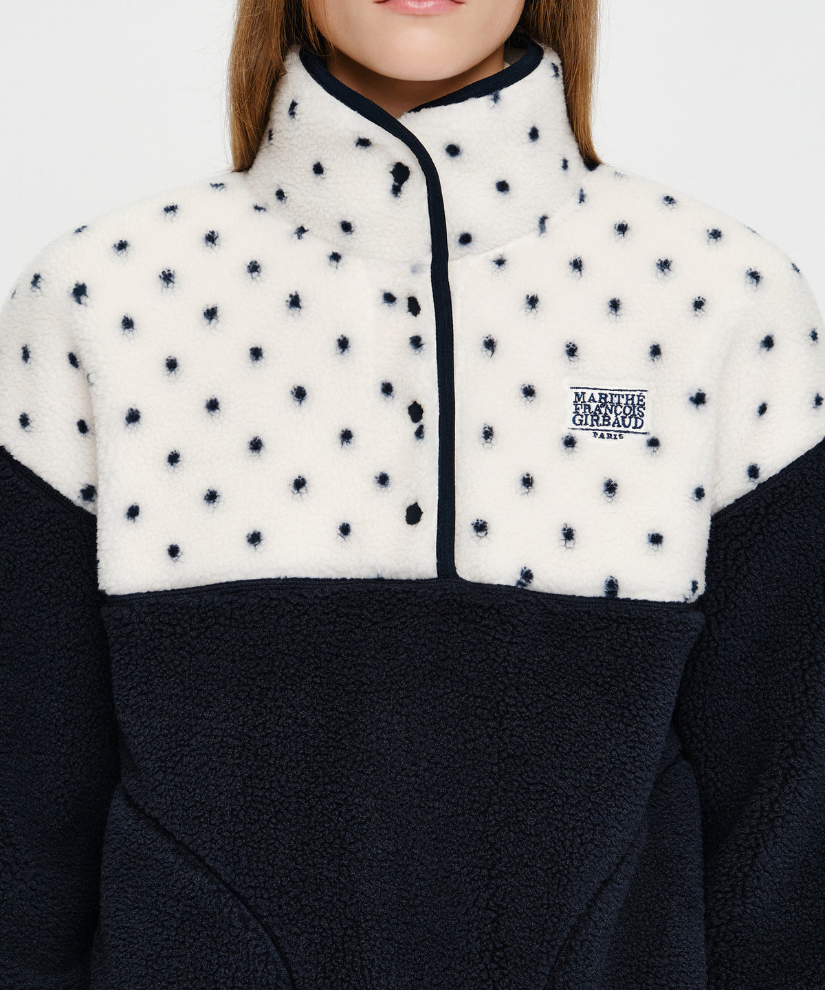 Marithe & Francois Girbaud - Doodle Classic Logo Dumble Fleece Anorak (Ivory) product image 4 | TRAB K-Fashion Australia