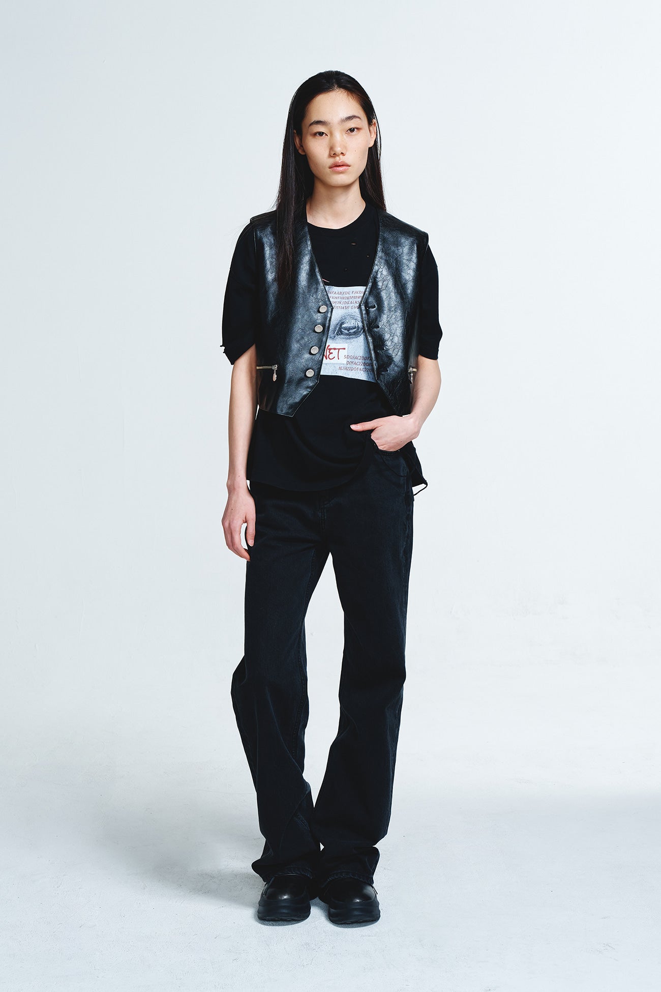 Deinet - Faux Leather Vest (Black) product image 5 | TRAB K-Fashion Australia