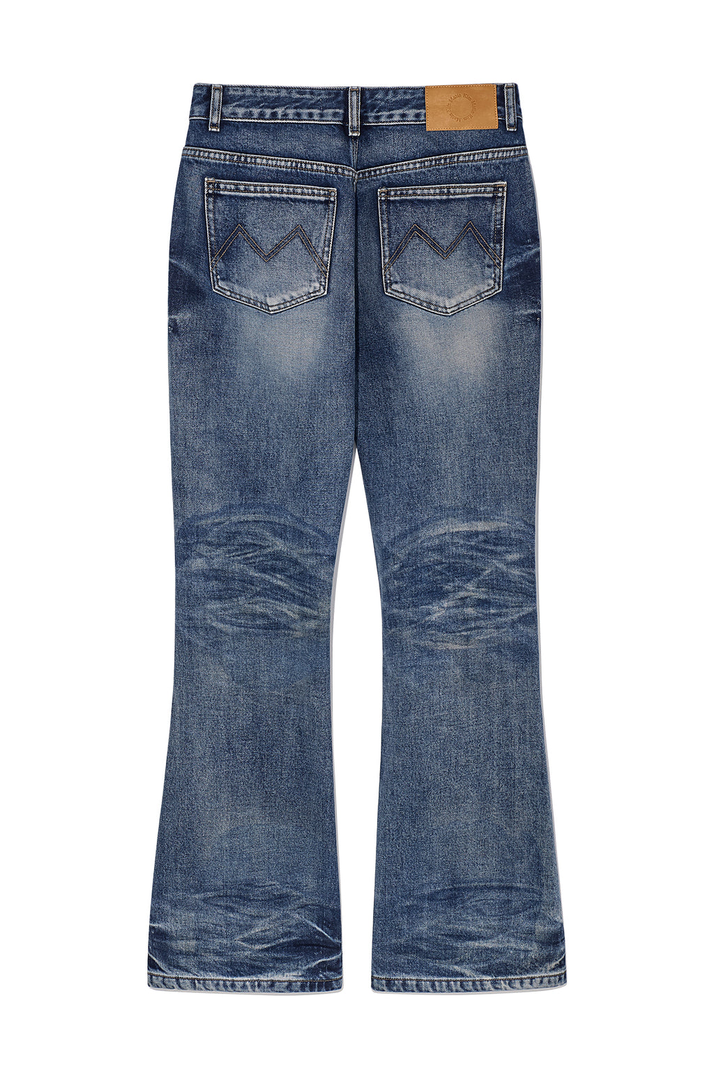 Matin Kim - Deep Washed Semi Boots Cut Denim Pants (Blue) product image 2 | TRAB K-Fashion Australia