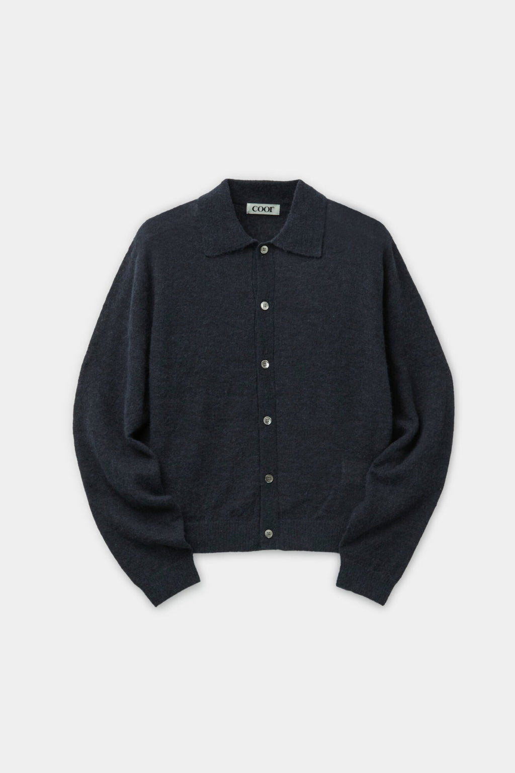 Coor - Hairy Alpaca Blend Collar Cardigan (Dark Navy) product image 1 | TRAB K-Fashion Australia
