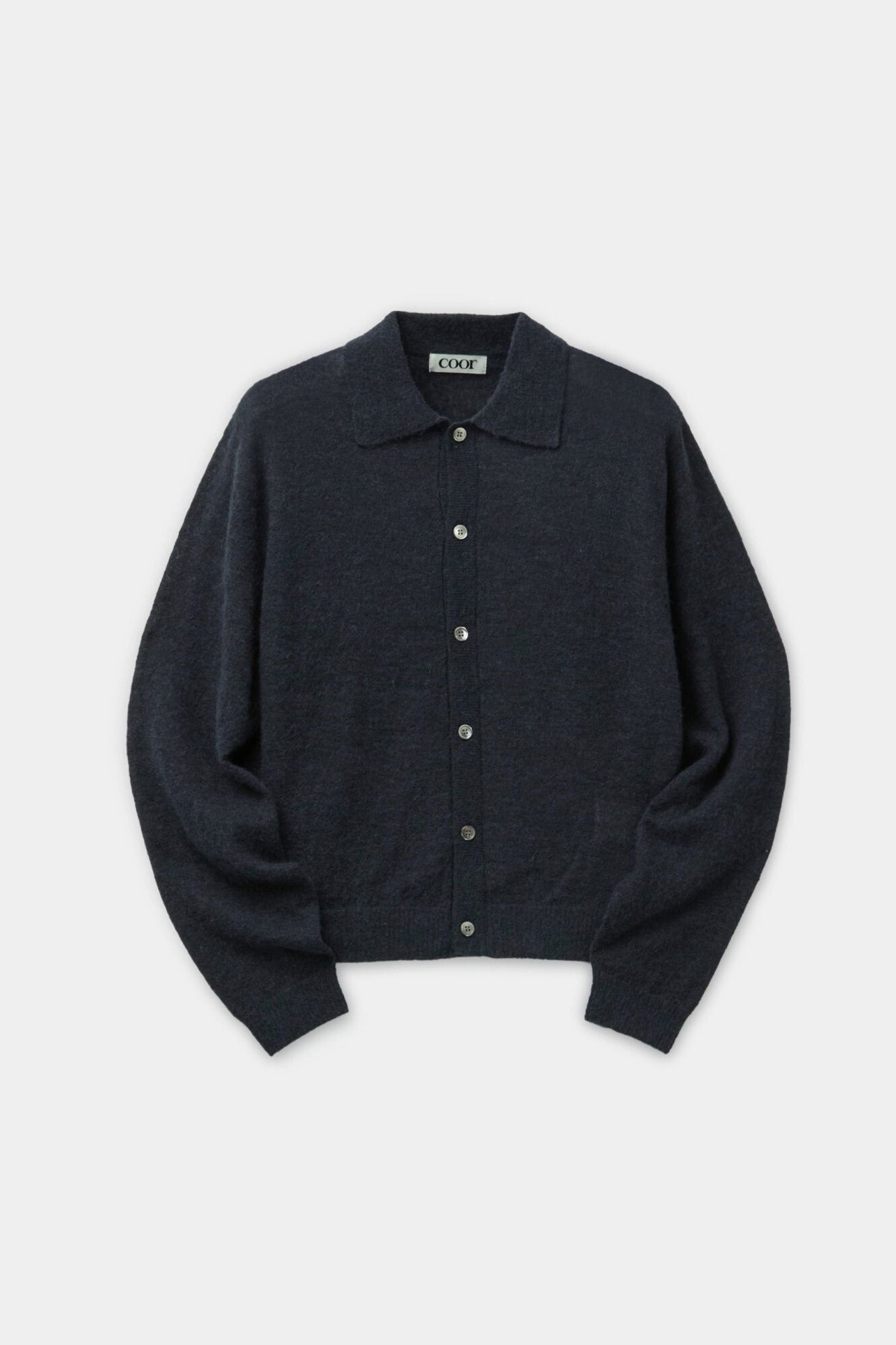 Coor - Hairy Alpaca Blend Collar Cardigan (Dark Navy) product image 1 | TRAB K-Fashion Australia