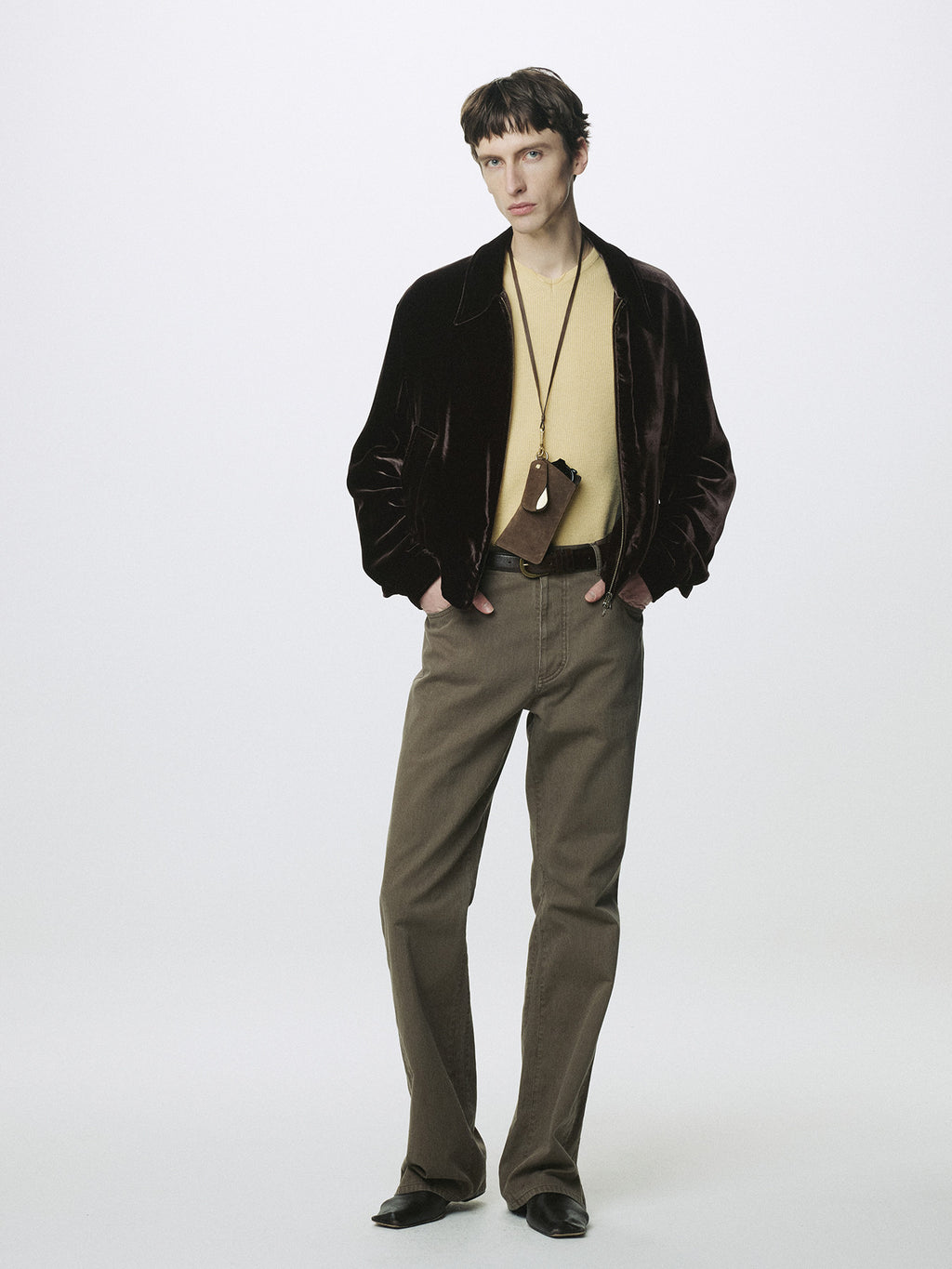 Tonywack - Velvet Zippered Blouson Jacket (Dark Brown) product image 2 | TRAB K-Fashion Australia